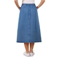 thumbnail image 3 of INSPIRE CHIC Women's Skirt Denim Button Down Front Slit High Waisted A Line Pockets Midi Jean Skirts XL Blue, 3 of 6