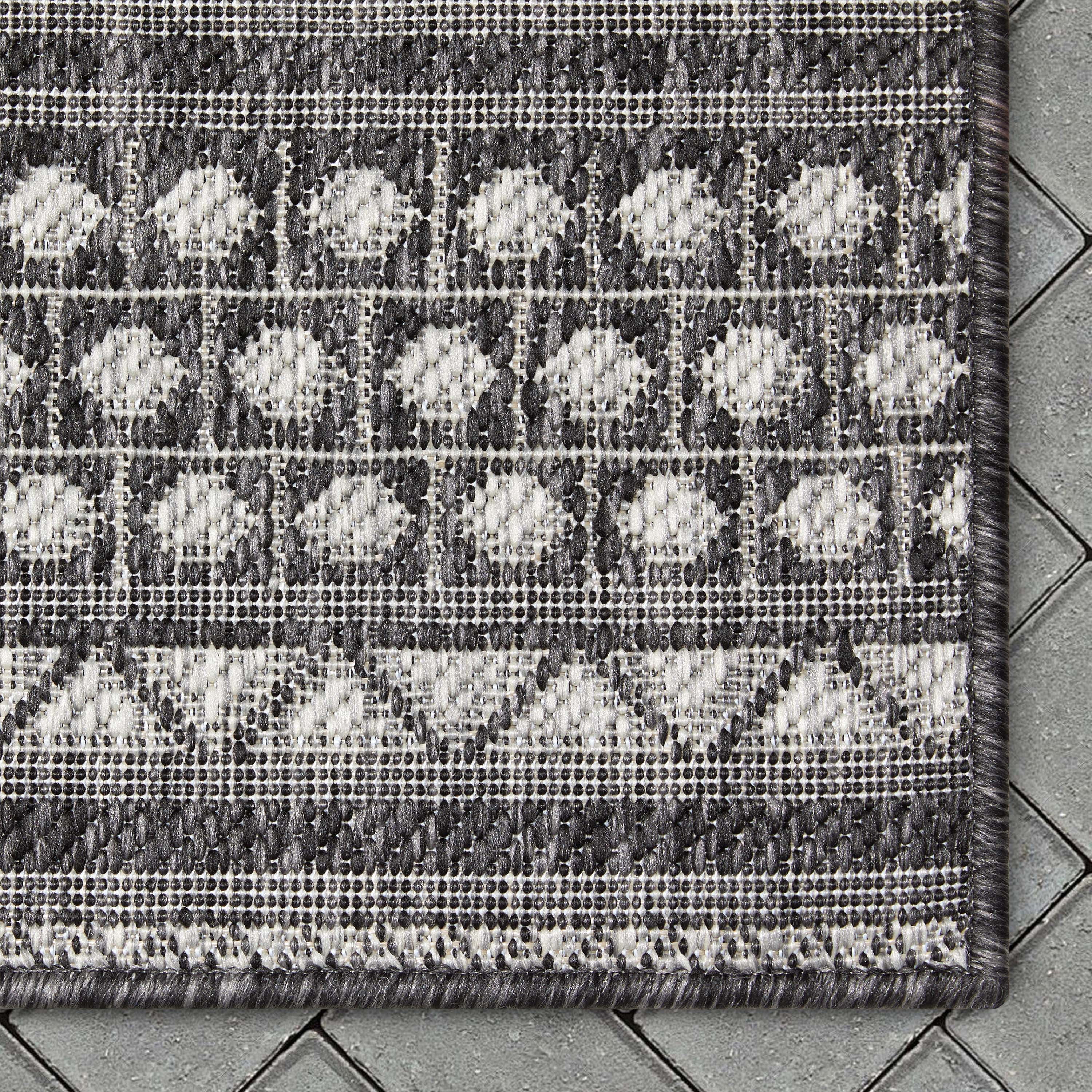 Well Woven Fallon Arwen Modern Tribal Black 2'7" x 9'10" Runner Hi-Lo Indoor/Outdoor Rug