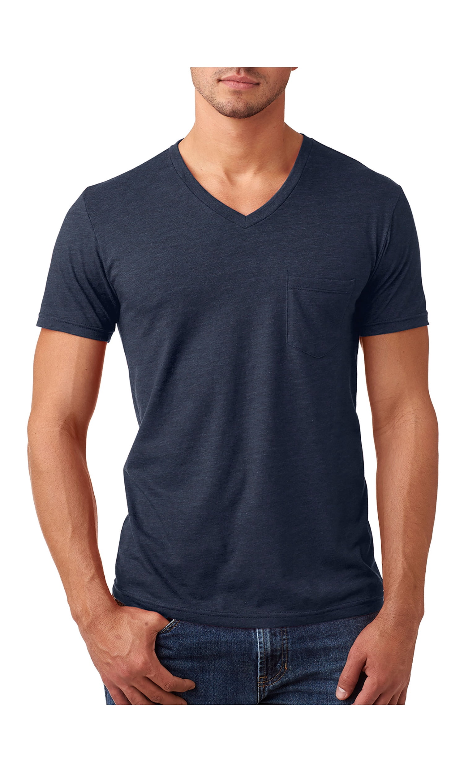 Next Level Apparel Men's V Neck Pocket 