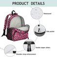thumbnail image 4 of Black and Pink Leopard Print Backpack for School, Cute School Bag with Adjustable Shoulder Straps and Padded Back, 13.8"x11.4"x6", 4 of 5