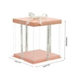 thumbnail image 4 of Mistaha Pink 6-inch Double-Layer Cake Boxes with Ribbon - Set of 5, Square Clear Plastic Cake Packaging Containers, 4 of 6