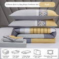 thumbnail image 6 of Davulos Full Size Comforter Set,6 Pieces Bed in Bag Set Geometric Pattern Yellow Bedding Sets with Comforter, Flat Sheet, Fitted Sheet, 2 Pillowcases & 1 Decorative Pillowcase, 6 of 8