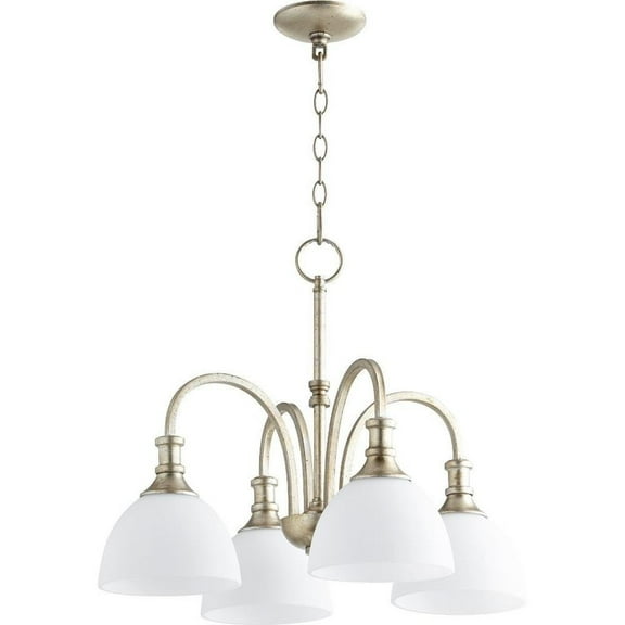 Thornfield Mews 4 Light Nook Pendant in Bailey Street Home Home Collection Style 23 inches Wide By 19 inches High-Aged Silver Leaf Finish-Satin Opal