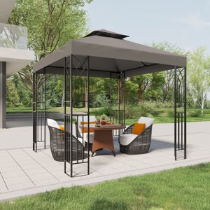 INTER HUT 8x8 Metal Patio Gazebo Outdoor Gazebo Canopy Tent for Backyard