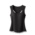 thumbnail image 4 of RXMEKW Camisole à Bretelles Sans Manches pour Femmes comme Haut de Pyjama en Polyester, Noir, 4 of 5