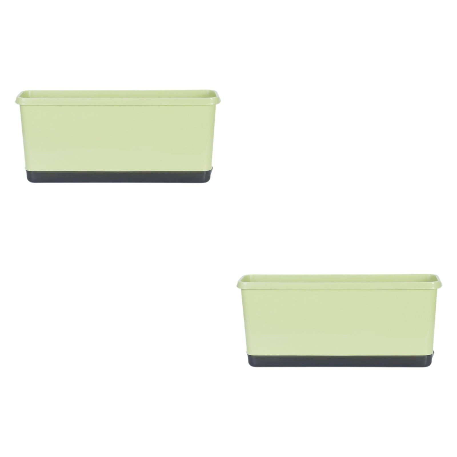 Bothyi 2 Pieces Window Box Planter Flower Pot Accessories Versatile with Drainage Holes Light Green