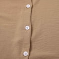thumbnail image 4 of Wyzesi Chemises Formelles pour Femmes Coupe Régulière Verte Classique Plissée Texturée Chemise à Col Simple pour Femmes Été Légère Manches Retroussables Blouses à Boutons Costumes Féminins de Noël, 4 of 9