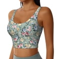 thumbnail image 2 of Fotbe Rose Flowers Sujetador Deportivo Largo sin Aros para Mujer con Almohadillas y Soporte Medio, Transpirable y Absorbente, Camiseta Tipo Chaleco o Tank Top-Large, 2 of 8