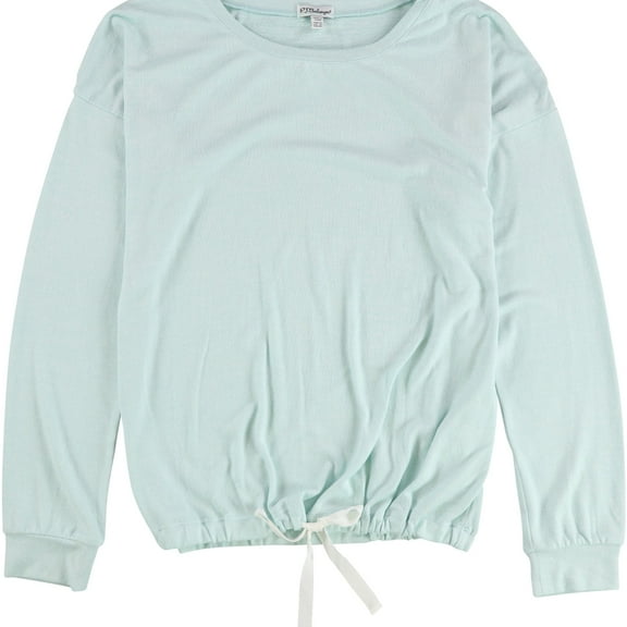 P.J. Salvage Womens Solid Tie Waist Pajama Sweater, Green, Small