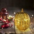 thumbnail image 2 of Avdolw Glass Pumpkin Decoration with LED Lights - Perfect for Autumn, Thanksgiving, and Halloween Home Decorations, Not Including Batteries, 2 of 4