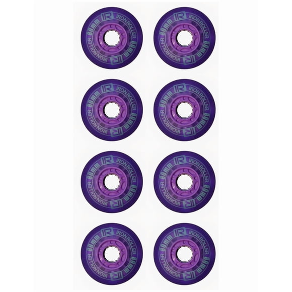 Kit De 8 Llantas Led Moradas De 80mm Para Patines