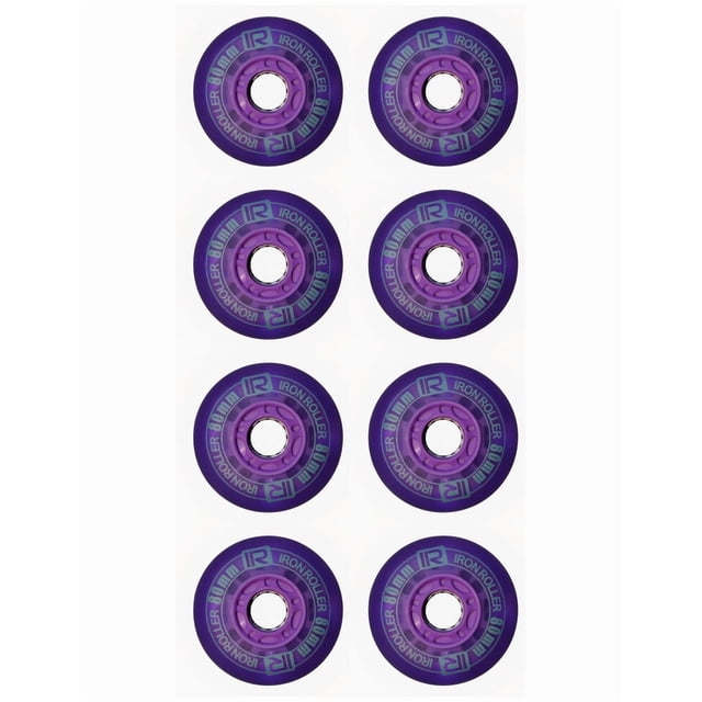 Kit De 8 Llantas Led Moradas De 80mm Para Patines