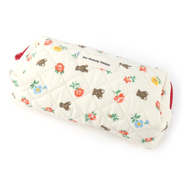 Bolsa de embrague de algodón Estuche de lápiz de dibujos animados de oso floral lindo Estética para viajes Ndcxsfigh Para Estrenar