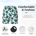 thumbnail image 5 of Lsque Mens Swim Trunks Blue Sunflowers Pattern - Bathing Suit Compression Liner - Beach Swim Shorts Swimwear - (S-3XL) - Stretch Quick Dry -Large, 5 of 9