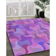 thumbnail image 3 of Ahgly Company Tapis de Zone d'Intérieur Lavable à la Machine, Carré, Transitionnel, Violet Héliotrope, 8 Pieds Carré, 3 of 7