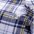 thumbnail image 5 of Aueoeo Men's Casual Short Sleeve Button-Up Striped Plaid Dress Shirts Beach Shirt Daily Work Regular Fits Lightweight Tees, 5 of 5