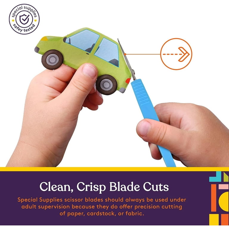 3PCS Loop Scissors Adaptive Toddler Scissors Handle Self-Opening Scissors  Cutting Grip Scissor Set Craft Easy-Open Squeeze Handle For Kids Children