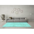 thumbnail image 3 of Ahgly Company Indoor Square Abstract Light Blue Modern Area Rugs, 7' Square, 3 of 4