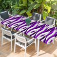 thumbnail image 2 of Purple White Moire Table Cloths for 8 Foot Rectangle Tables, Modern Abstract Art Patio Waterproof Elastic Fitted Tablecloths, Washable Rectangular Table Cover for Camping, 2 of 8