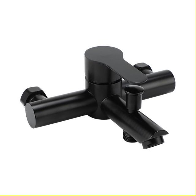 Grifo monomando de acero inoxidable negro, grifo para bañera, grifo para ducha
