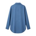 thumbnail image 7 of Women's Long Sleeve Button Down Shirts Collared Basic Dress Shirt Loose Fit Casual Tops with Chest Pocket, 7 of 7