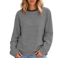 thumbnail image 6 of Yutgune Women's Striped Sweatshirt Crew Neck Long Sleeve Shirts Loose Casual Fall Top, 6 of 6