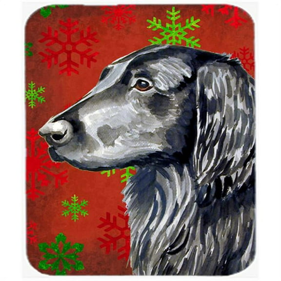 Flat Coated Retriever Snowflakes Christmas Mouse Pad, Hot Pad Or Trivet - 7.75 x 9.25 In.