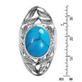 thumbnail image 4 of Nature's Treasure Oval Blue Turquoise Inlay Sterling Silver Ring-7, 4 of 5