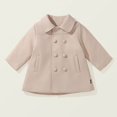 thumbnail image 2 of Girls Dress Coat Kids Winter Warm Jacket Long Sleeve Button Trench Coat Pocket Long Peacoat, 2 of 9