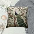 thumbnail image 2 of QZHH  Vintage Garden Pomegranate Fruit Tree Throw Pillow Cover Exotic Bird Peacock Floral Exotic Chinoiserie Blue Decorative Home Sofa Car Lumbar Pillow Case Cushion Cover, 2 of 5