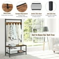 thumbnail image 5 of Giantex 3 in 1 Coat Rack, Classic Hall Trees w/5 Hooks, Shoe Rack & Bench, Entryway Storage Organizer, Easy Assembly, Coffee, 5 of 8