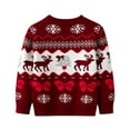 thumbnail image 2 of URMAGIC 2-7T Kid Boy Girl Christmas Classic Reindeer Sweater Warm Knit Pullover, 2 of 6