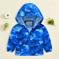 thumbnail image 2 of Kogui Toddler Rain Jacket Kids Cartoon Windbreaker Coat Zip Hooded Dinosaur Print Lightweight Raincoat Fall 1-8 Years (Camouflage,7-8 Years), 2 of 9