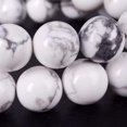 thumbnail image 2 of Angelstones Bracelet Extensible Unisexe en Perles Rondes de 10 mm avec Howlite Blanche Naturelle, 2 of 2