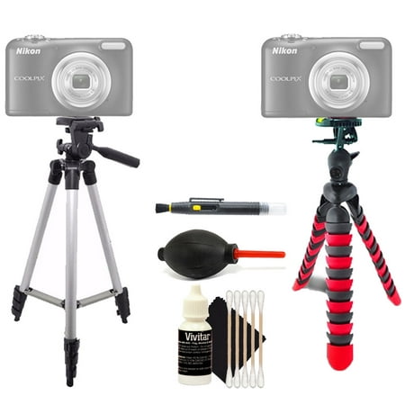 Image of Tall Tripod and Flexible Tripod with Accessory Kit for Nikon D7000 and D7200 and All Digital Cameras
