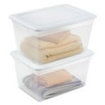 Sterilite 58 Qt Storage Box Clear Base White Lid Set of 8