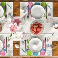 thumbnail image 5 of mubwai Green Blue Pink Rabbit Bunny Easter Placemats Set of 4, 12x18 Inch Spring Jesus Easter Table Mats for Holiday Party Kitchen Dining Room Decoration, 5 of 7