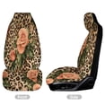 thumbnail image 2 of Roses Leopard Print Floral Car Seat Covers Front Seats Universal Fit for Cars SUV Truck Auto Interior Accessories, 2 of 3