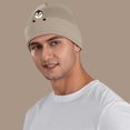 thumbnail image 5 of XIAOCHA Warm Fall‑Winter Beanie for Women，Penguin‑Embroidered Beanies，Daily Outdoor Headwear,Khaki, 5 of 6