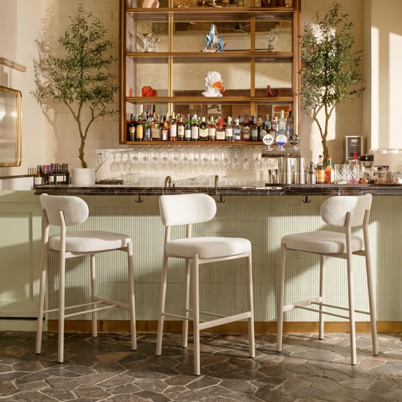 Aurea Barstool Light Gray Barstool, Modern Style, Ergonomic and supportive footrest, Plywood, Indoor Bar