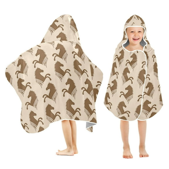 joogoo Horses Kids Hooded Beach Towel Baby Bath Towel 23.5"x50"