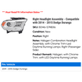 thumbnail image 2 of Right Headlight Assembly - Compatible with 2014 - 2015 Dodge Durango, 2 of 2