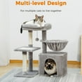 thumbnail image 3 of Pefilos 28" Cat Tree Houses for Indoor Cats, Cat Condo for Multiple Cats, Cat Climb Holder Cat Tower, Gray, 3 of 23