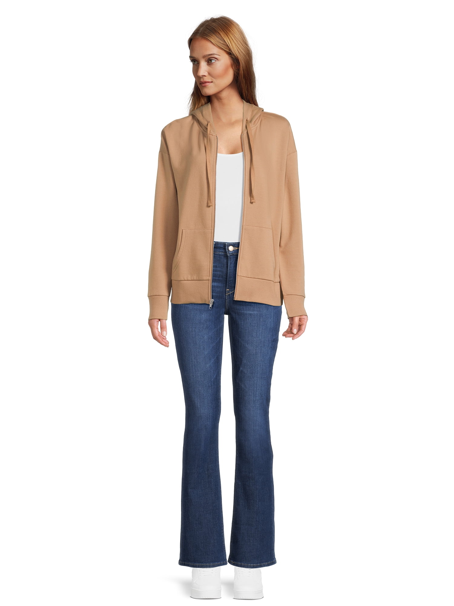 Time and Tru Women's Full Zip Fleece Jacket with Pockets, Sizes XS-XXXL