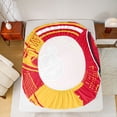 thumbnail image 5 of jejeloiu Football Sport Queen Sheet Sets,Red Orange Bed Set For Rugby Gamer 4pcs, 5 of 7