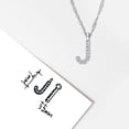 thumbnail image 4 of Everly Women's Diamond Accent 14k White Gold Initial 'J' Pendant with Chain, 4 of 9