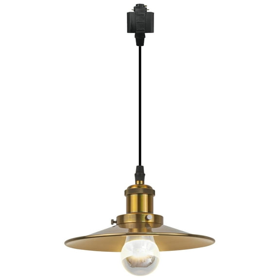 Kiven Anti Glare H-Type Track Lighting Pendants, 1-Light h Track Pendant Lights, Industrial H Track Light Pedant for Kitchen Island Restaurant Hallway, Brass