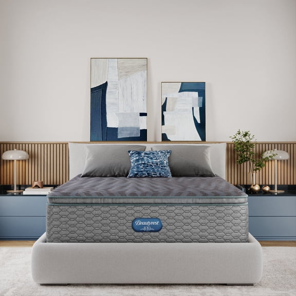 Beautyrest Regal Sleep Medium Firm Pillow Top Mattress Low Profile Set -Twin