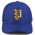 thumbnail image 2 of Daxton Premium Mid Profile Hat Semi Curved Visor Royal Cap Black Gold Gothic Embroidered, Letter P, 2 of 4