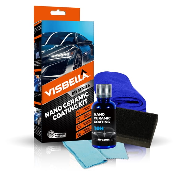 Visbella Nano Ceramic Coating Kit, 10H Hardness Hydrophobic Paint Protection, 30ml 